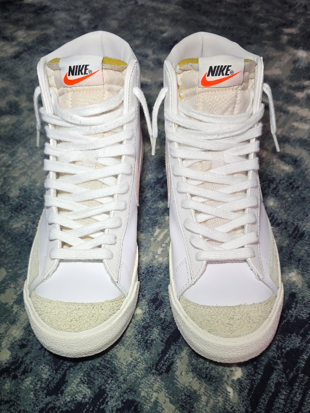 Nike Blazer Mid '77 High-Top Sneakers with Pink Logo Accent